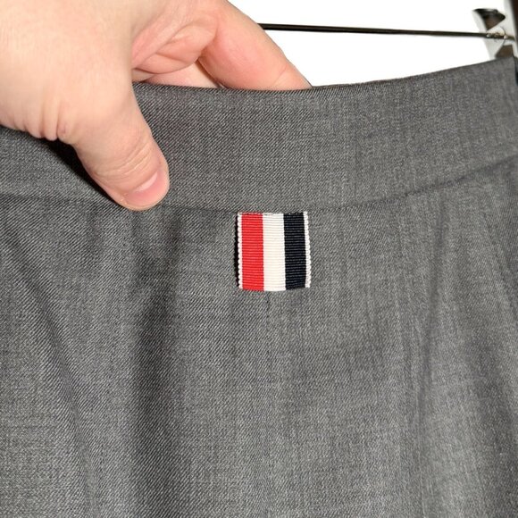 Thom Browne Grey Wool Pleated Skirt - Picture 5 of 12